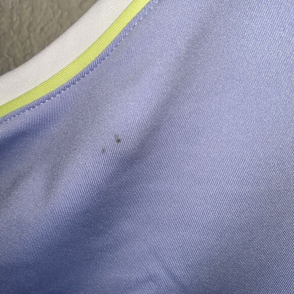 new athletic crop collar Tank Top mesh gold preppy Tennis pickleball XL ribbed - Picture 5 of 6